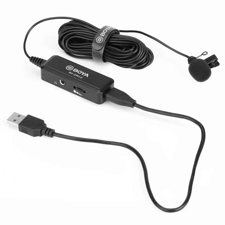 BOYA BY-DM10 USB / 8 Pin Plug Broadcast Lavalier Microphone with Windscreen, Cable Length: 6m