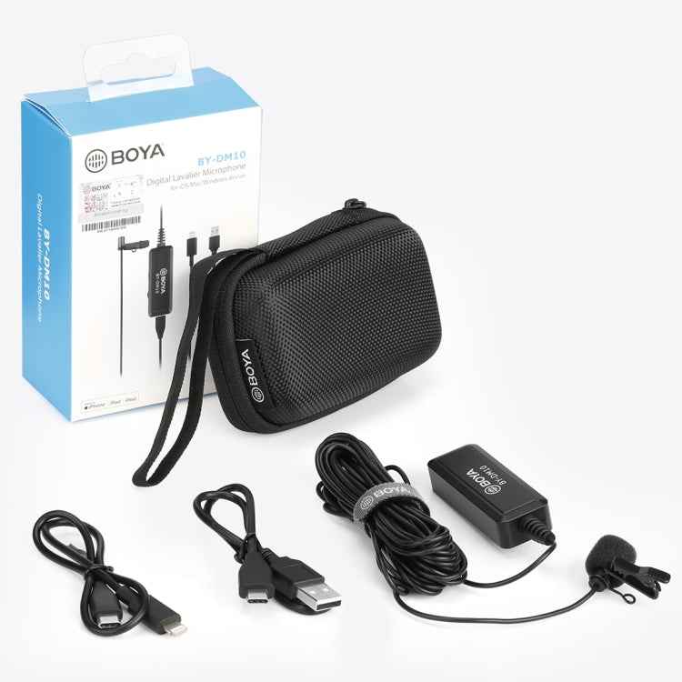BOYA BY-DM10 USB / 8 Pin Plug Broadcast Lavalier Microphone with Windscreen, Cable Length: 6m