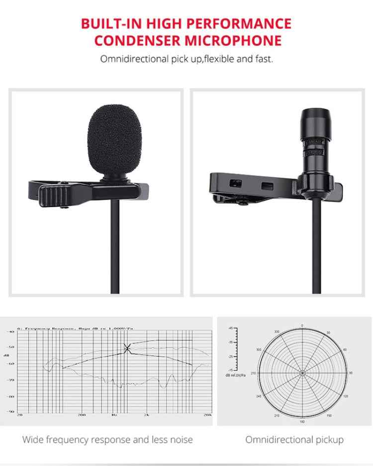 YELANGU YLG9926B MY2 Mini Lavalier Microphone for Mobile Phones / Tablets /  Digital Cameras