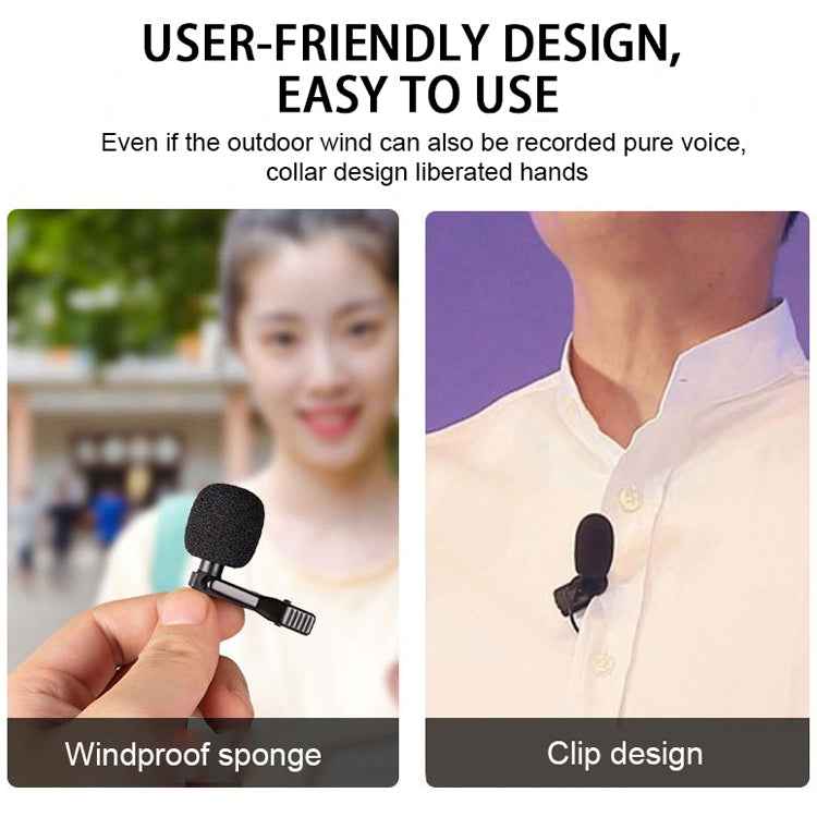 YICHUANG YC-LM10 USB-C / Type-C Intelligent Noise Reduction Condenser Lavalier Microphone, Cable Length: 1.5m