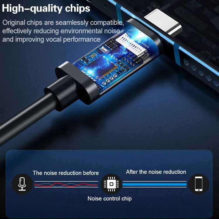 YICHUANG YC-LM10 USB-C / Type-C Intelligent Noise Reduction Condenser Lavalier Microphone, Cable Length: 1.5m