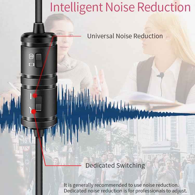 YICHUANG YC-VM20 3.5mm Port Video Recording Omnidirectional Lavalier Microphone, Cable Length: 6m