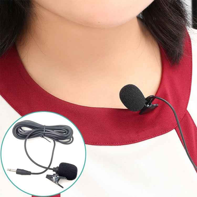 ZJ002MR Mono 3.5mm Straight Plug Car Sun Visor Wireless Interpreter Tour Guide Megaphone Lavalier Wired Microphone, Length: 3m