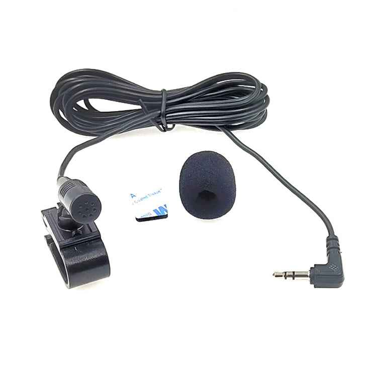 ZJ025MR Stick-on Clip-on Lavalier Stereo Microphone for Car GPS / Bluetooth Enabled Audio DVD External Mic, Cable Length: 3m, 90 Degree Elbow 2.5mm Jack