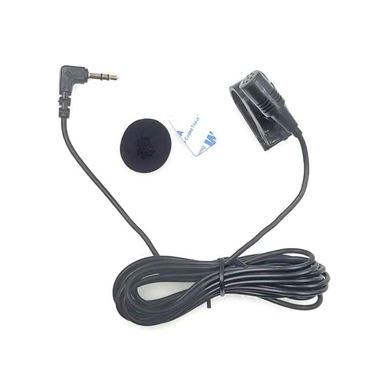ZJ025MR Stick-on Clip-on Lavalier Stereo Microphone for Car GPS / Bluetooth Enabled Audio DVD External Mic, Cable Length: 3m, 90 Degree Elbow 3.5mm Jack