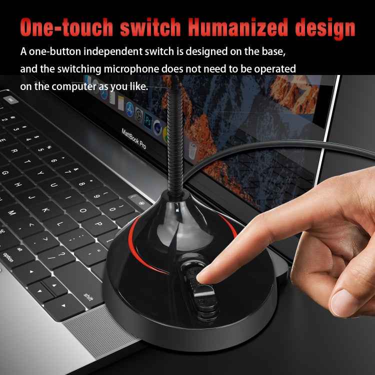HXSJ F12 360 Degrees Bendable Drive-free USB Computer Microphone, Cable Length: 2.2m
