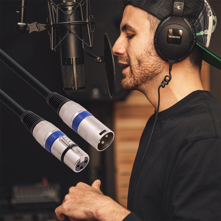 5m 3-Pin XLR Male to XLR Female MIC Shielded Cable Microphone Audio Cord, Length: 5m (Blue)