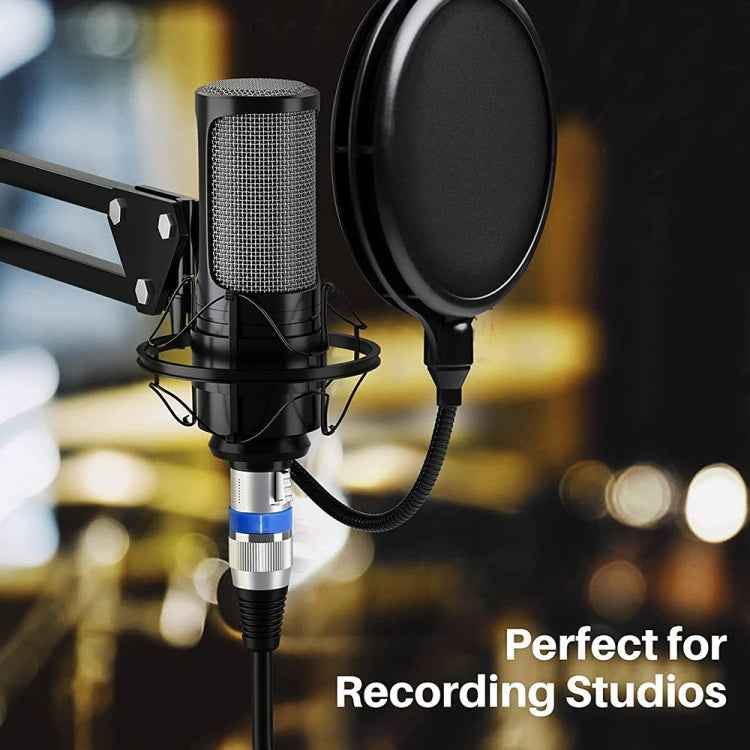 1m 3-Pin XLR Male to XLR Female MIC Shielded Cable Microphone Audio Cord, Length: 1m (Blue)