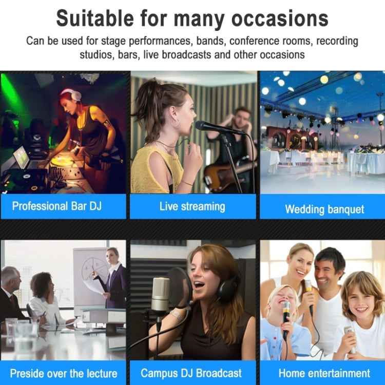 TEYUN NA6 6-channel Small Mixing Console Mobile Phone Sound Card Live Broadcast Computer Recording Console Processor, US Plug