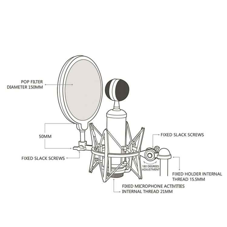 SH-100 Live Microphone ABS Shockproof Bracket