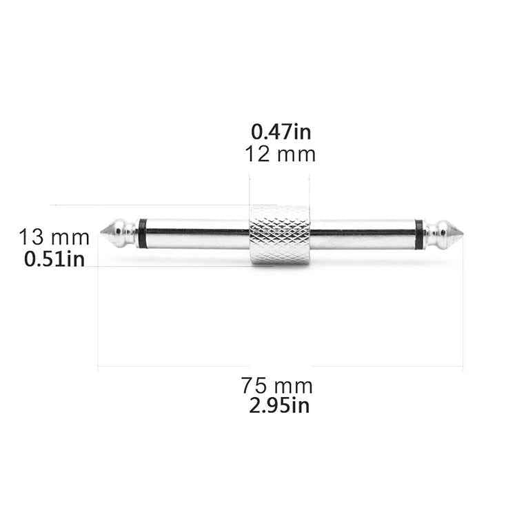 6.35mm 1/4 inch Male to Male Guitar Effect Pedal Connector Electric Pedal Board Adapter