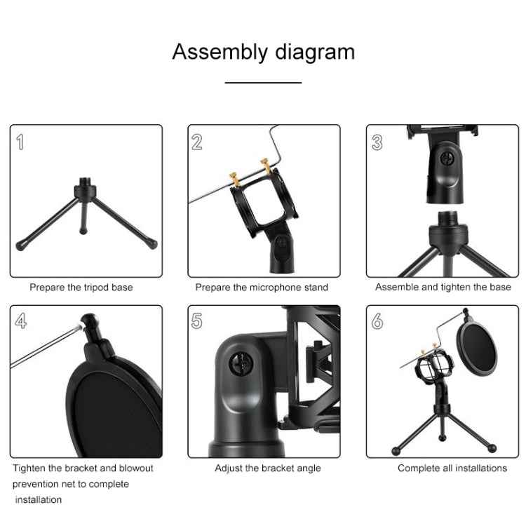 Yanmai PS-3 Mini Portable Microphone Anti-network Shockproof Desktop Stand