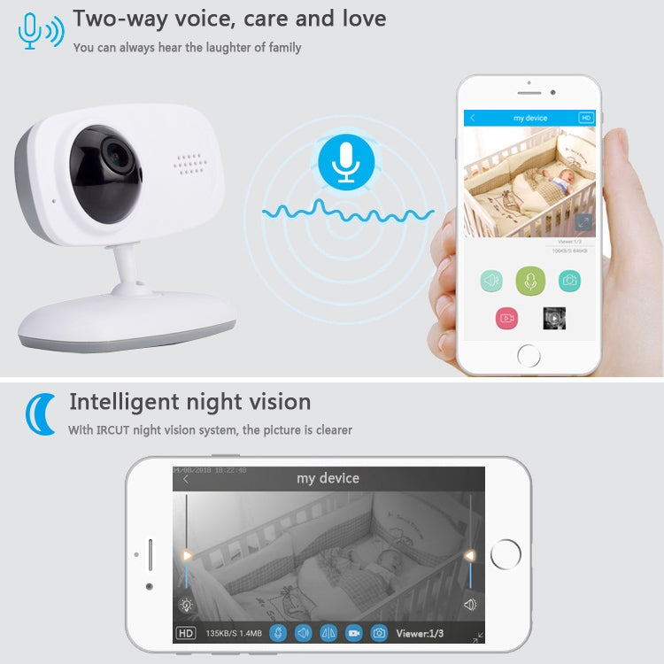 WLSES GC60 720P Wireless Surveillance Camera Baby Monitor, EU Plug