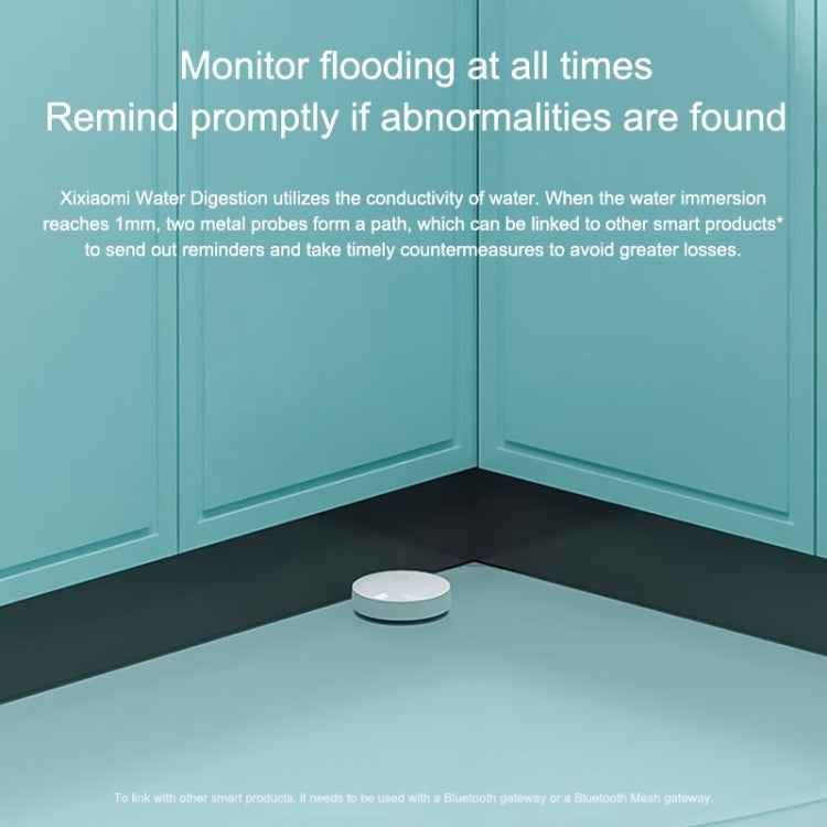 Original Xiaomi Wireless Bluetooth Flood Guard Intelligently Detects Water Leakage Xiaoai Speaker Linkage App to Remotely Remind Smart Home, need to be used with CA1001
