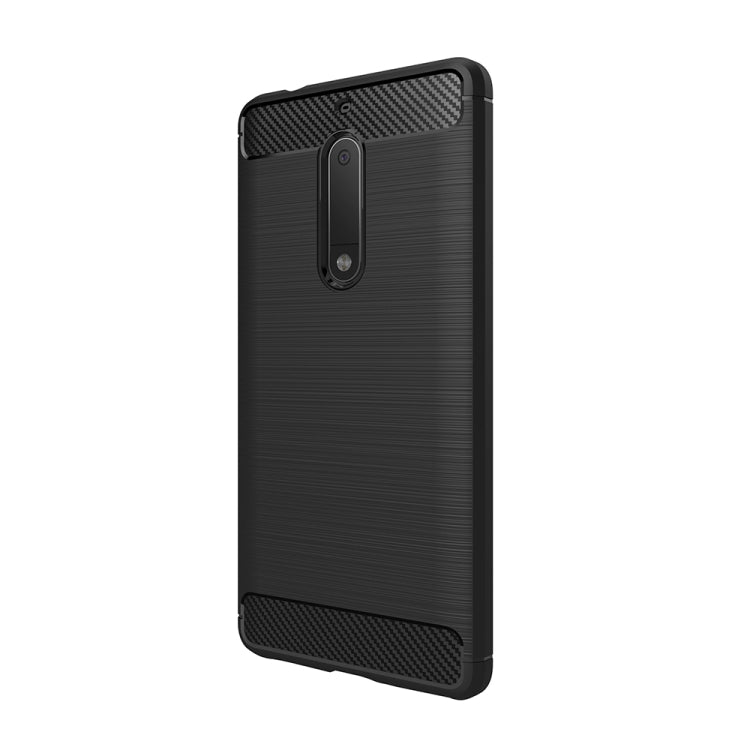 For Nokia 5 Brushed Carbon Fiber Texture Shockproof TPU Protective Cover Case, Nokia 5