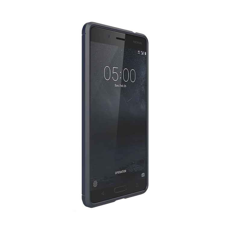 For Nokia 5 Brushed Carbon Fiber Texture Shockproof TPU Protective Cover Case