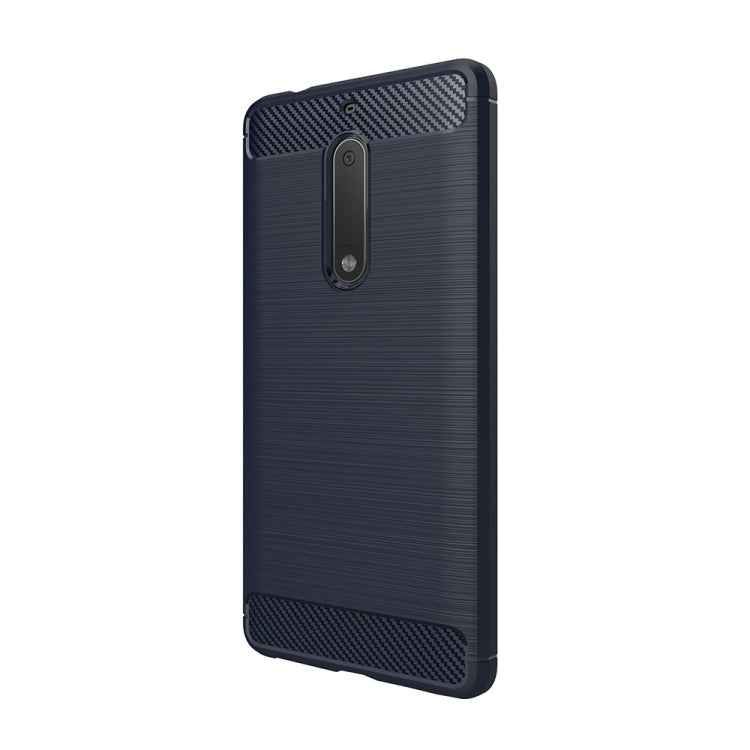 For Nokia 5 Brushed Carbon Fiber Texture Shockproof TPU Protective Cover Case