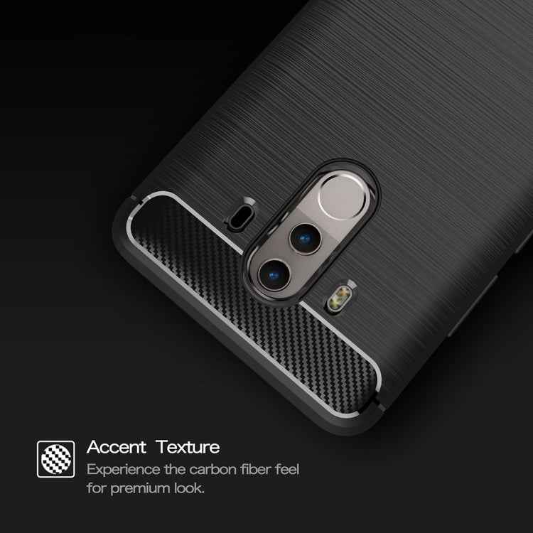 For Huawei  Mate 10 Pro Brushed Texture Carbon Fiber Shockproof TPU Rugged Armor Protective Case