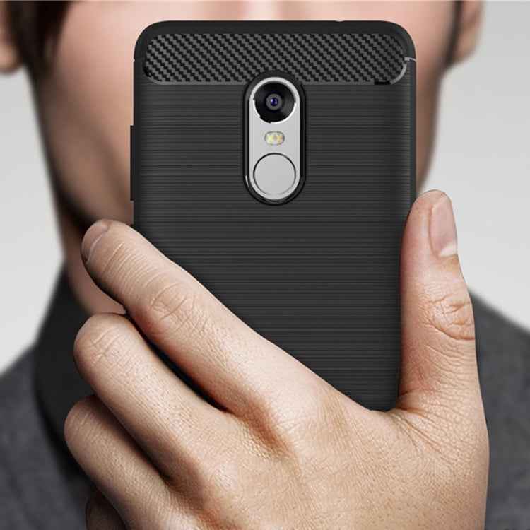 For Xiaomi  Redmi Note 4X Brushed Carbon Fiber Texture Shockproof TPU Protective Case