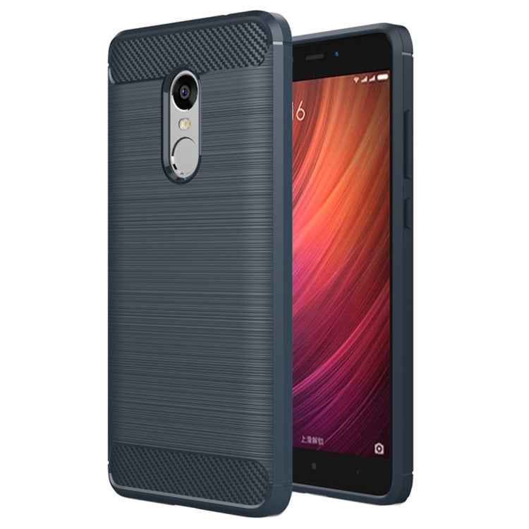 For Xiaomi  Redmi Note 4X Brushed Carbon Fiber Texture Shockproof TPU Protective Case