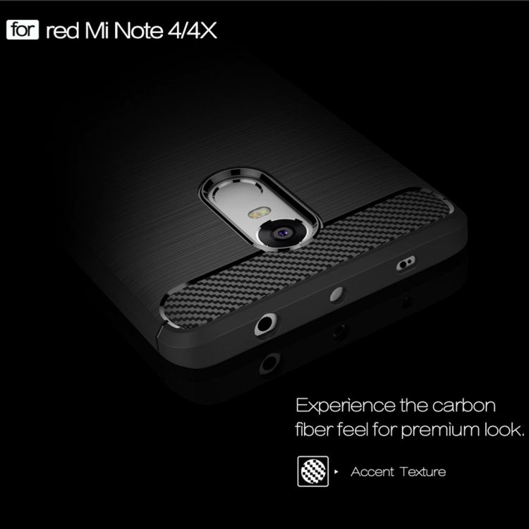 For Xiaomi  Redmi Note 4X Brushed Carbon Fiber Texture Shockproof TPU Protective Case , For Redmi Note 4X