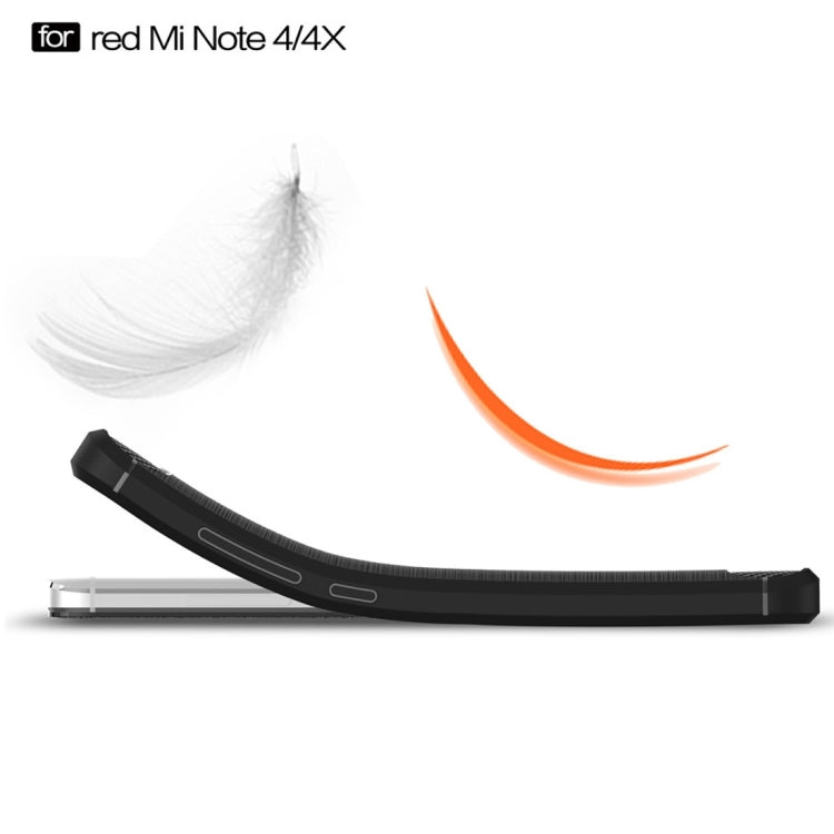 For Xiaomi  Redmi Note 4X Brushed Carbon Fiber Texture Shockproof TPU Protective Case , For Redmi Note 4X