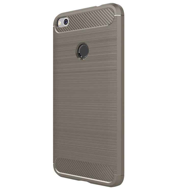 For Huawei  P8 Lite (2017) Brushed Carbon Fiber Texture Shockproof TPU Protective Case