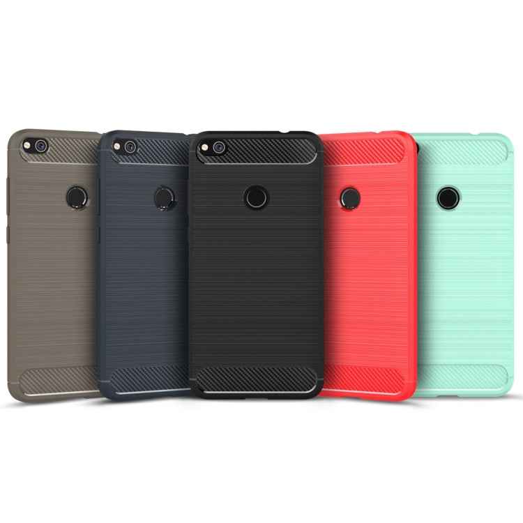 For Huawei  P8 Lite (2017) Brushed Carbon Fiber Texture Shockproof TPU Protective Case