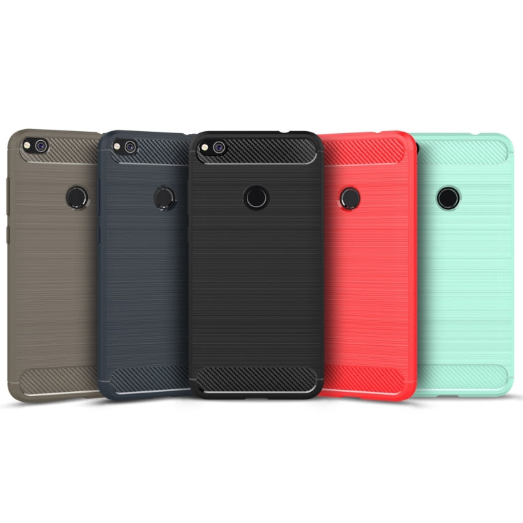 For Huawei  P8 Lite (2017) Brushed Carbon Fiber Texture Shockproof TPU Protective Case
