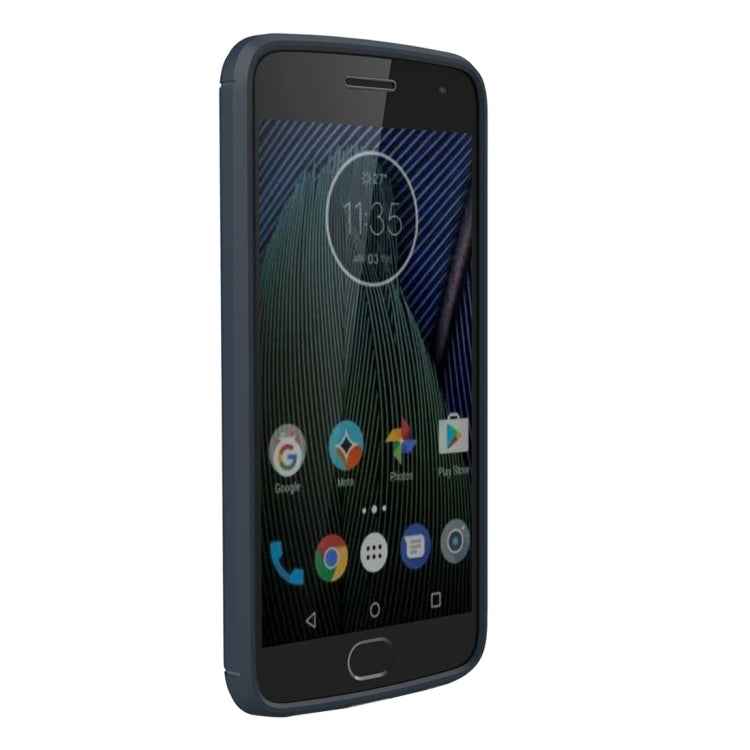 For Motorola Moto G5 Plus Brushed Carbon Fiber Texture Shockproof TPU Protective Cover Case