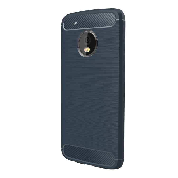 For Motorola Moto G5 Plus Brushed Carbon Fiber Texture Shockproof TPU Protective Cover Case