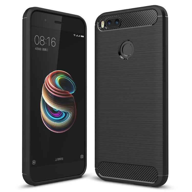For Xiaomi  Mi 5X Carbon Fiber TPU Brushed Texture Shockproof Protective Back Cover Case