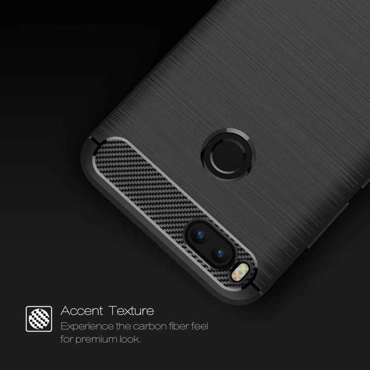 For Xiaomi  Mi 5X Carbon Fiber TPU Brushed Texture Shockproof Protective Back Cover Case