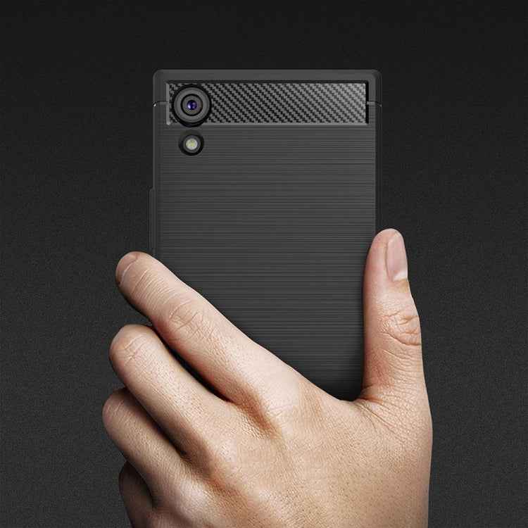 For Sony Xperia XA1 Ultra Brushed Texture Carbon Fiber Shockproof TPU Rugged Armor Protective Case