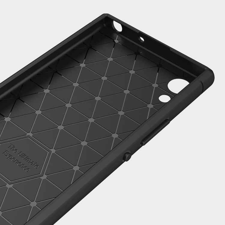 For Sony Xperia XA1 Brushed Texture Carbon Fiber Shockproof TPU Rugged Armor Protective Case