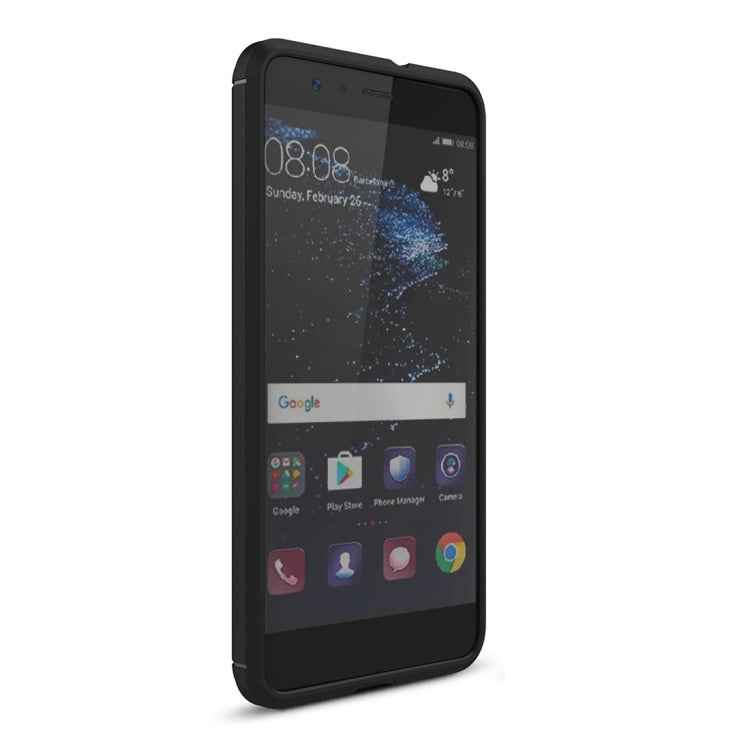 For Huawei P10 Lite Brushed Carbon Fiber Texture Shockproof TPU Protective Cover Case