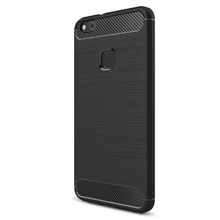 For Huawei P10 Lite Brushed Carbon Fiber Texture Shockproof TPU Protective Cover Case