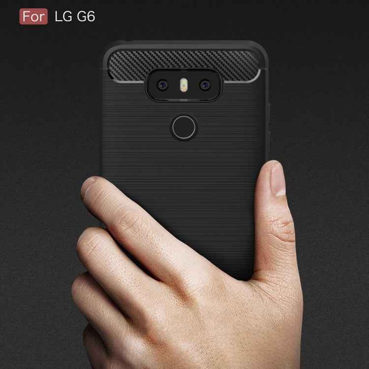 For LG G6 Brushed Carbon Fiber Texture Shockproof TPU Protective Cover Case