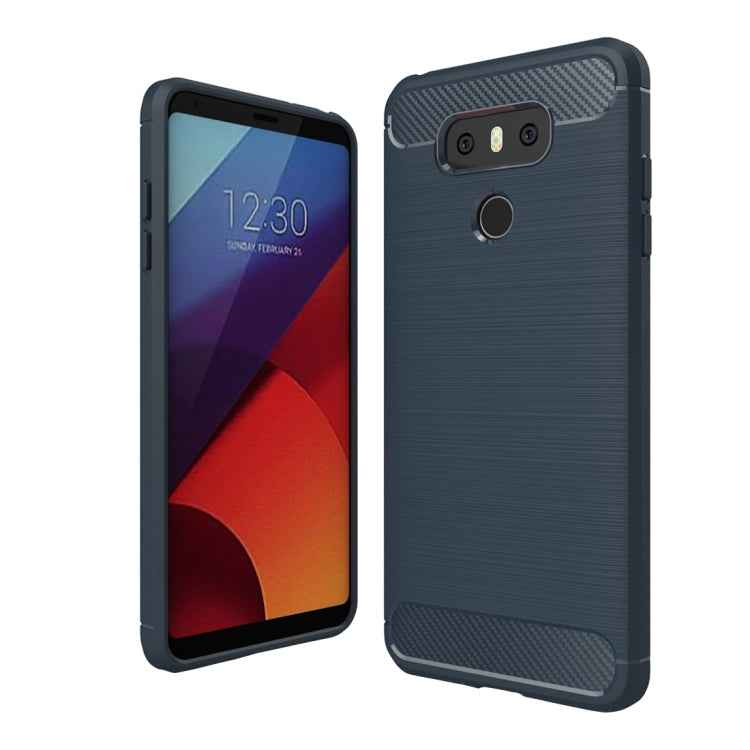 For LG G6 Brushed Carbon Fiber Texture Shockproof TPU Protective Cover Case