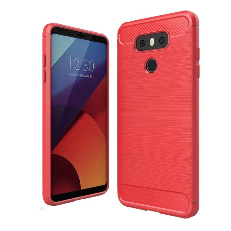For LG G6 Brushed Carbon Fiber Texture Shockproof TPU Protective Cover Case