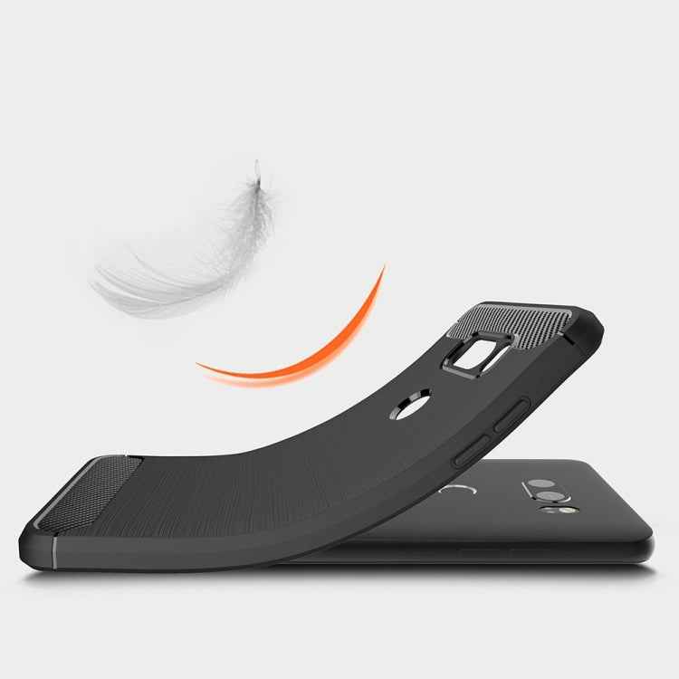 For LG V30 Brushed Texture Carbon Fiber Shockproof TPU Rugged Armor Protective Case