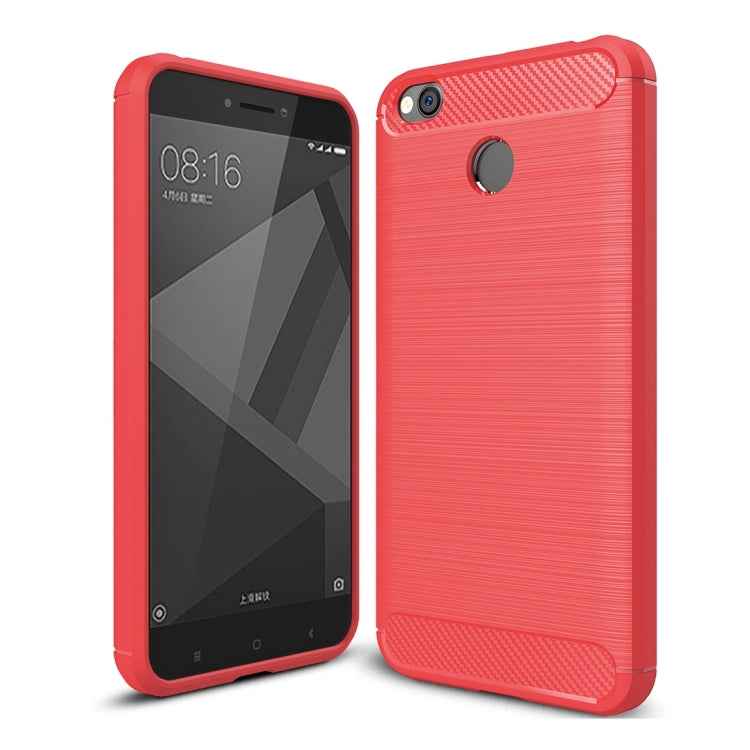 For Xiaomi  Redmi 4X  Brushed Carbon Fiber Texture Shockproof TPU Protective Cover Case