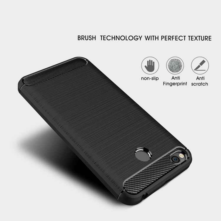 For Xiaomi  Redmi 4X  Brushed Carbon Fiber Texture Shockproof TPU Protective Cover Case