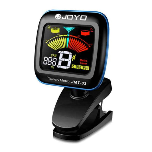 JOYO JMT-03 Portable Clip-on Guitar Tuner Metronome Supports MIC and CLIP Tuning Mode 2-in-1 360-Degree Rotating for Guitar Violin Ukulele