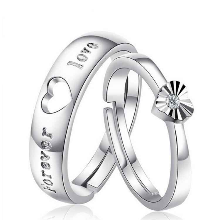 Heart-Shaped Opening Couple Rings On The Ring Size Randomly Shipped