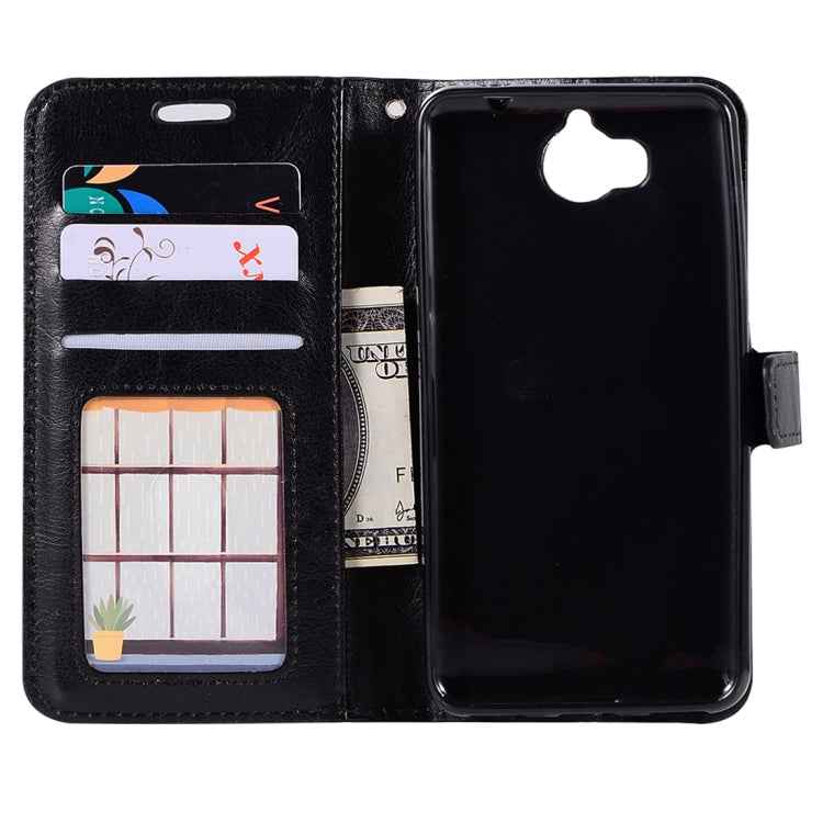 For Huawei  Y5 (2017) Crazy Horse Texture Horizontal Flip Leather Case with Holder & Card Slots & Wallet & Photo Frame