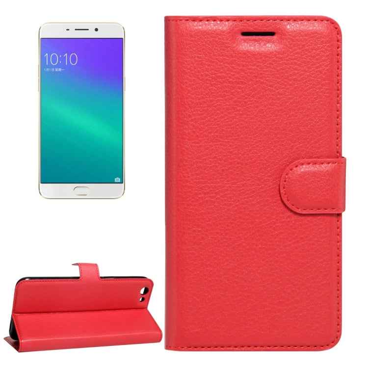 For OPPO  R9s Plus Litchi Texture Horizontal Flip Leather Case with Magnetic Buckle & Holder & Card Slots & Wallet