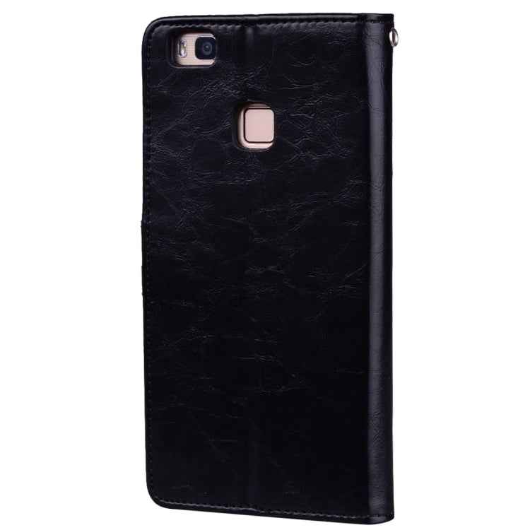 For Huawei P9 Lite Business Style Oil Wax Texture Horizontal Flip Leather Case with Holder & Card Slots & Wallet