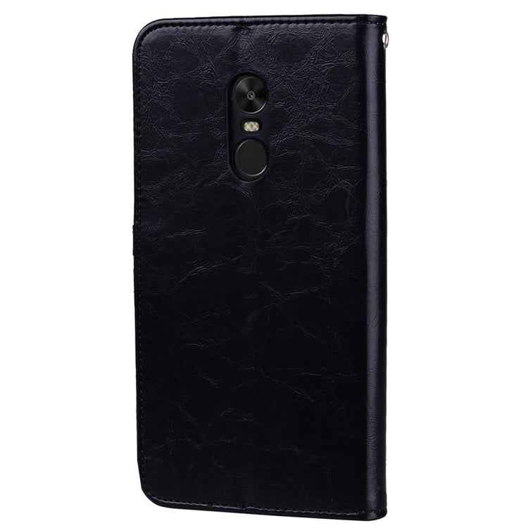 For Xiaomi Redmi Note 4X Business Style Oil Wax Texture Horizontal Flip Leather Case with Holder & Card Slots & Wallet