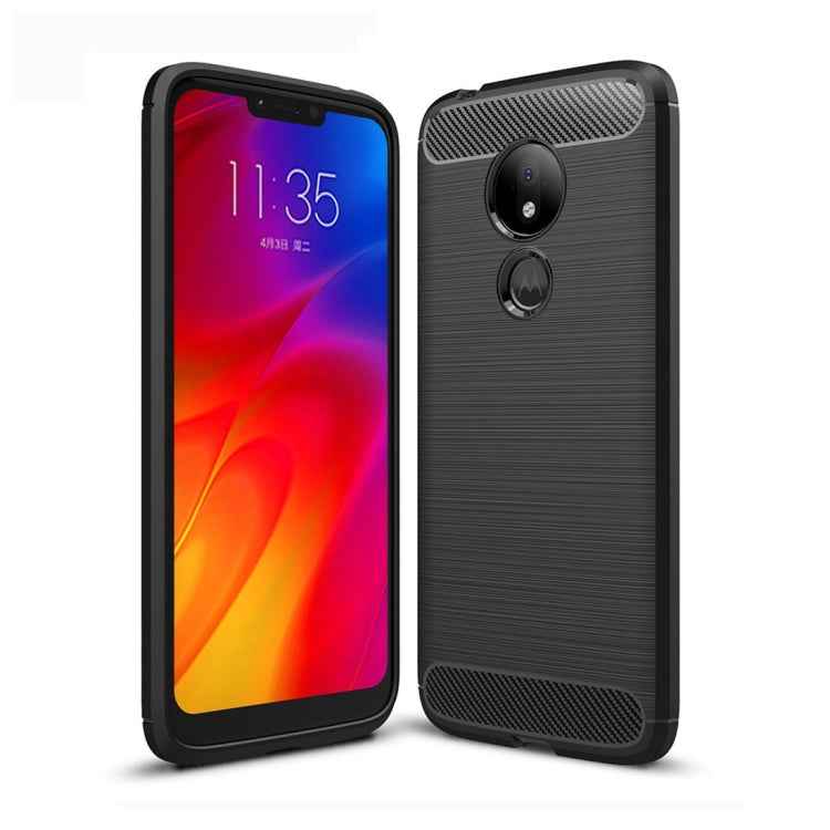 Brushed Texture Carbon Fiber TPU Case for Motorola Moto G7 Power EU Version